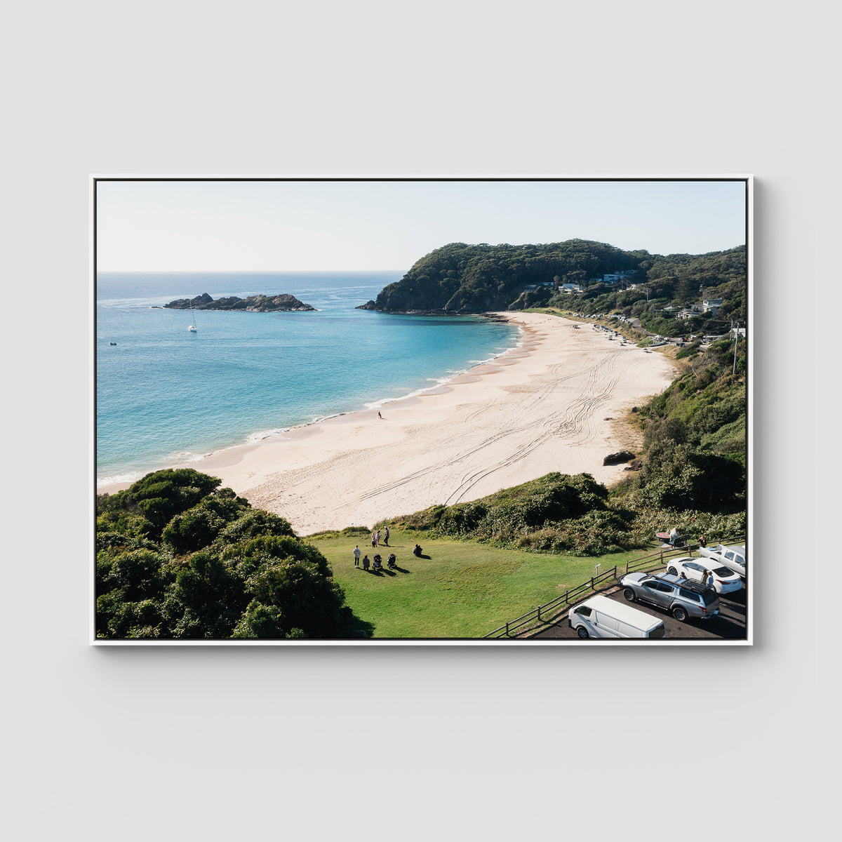 Boat Beach Lookout - Seal Rocks - Art Print - Float Frame Canvas - White - Landscape