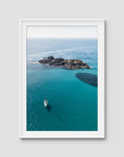 Yacht Days - Seal Rocks - Art Print - Traditional Frame - White - Portrait