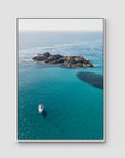 Yacht Days - Seal Rocks - Art Print - Float Frame Canvas - White - Portrait