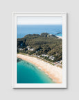 Lighthouse Aerial - Seal Rocks - Art Print - Traditional Frame - White - Portrait