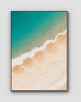 Boat Beach Top Down - Seal Rocks - Art Print - Float Frame Canvas - Raw Oak - Portrait