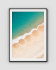 Boat Beach Top Down - Seal Rocks - Art Print - Traditional Frame - Black - Portrait