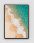 Boat Beach Top Down ii - Seal Rocks - Art Print - Float Frame Canvas - Black - Portrait