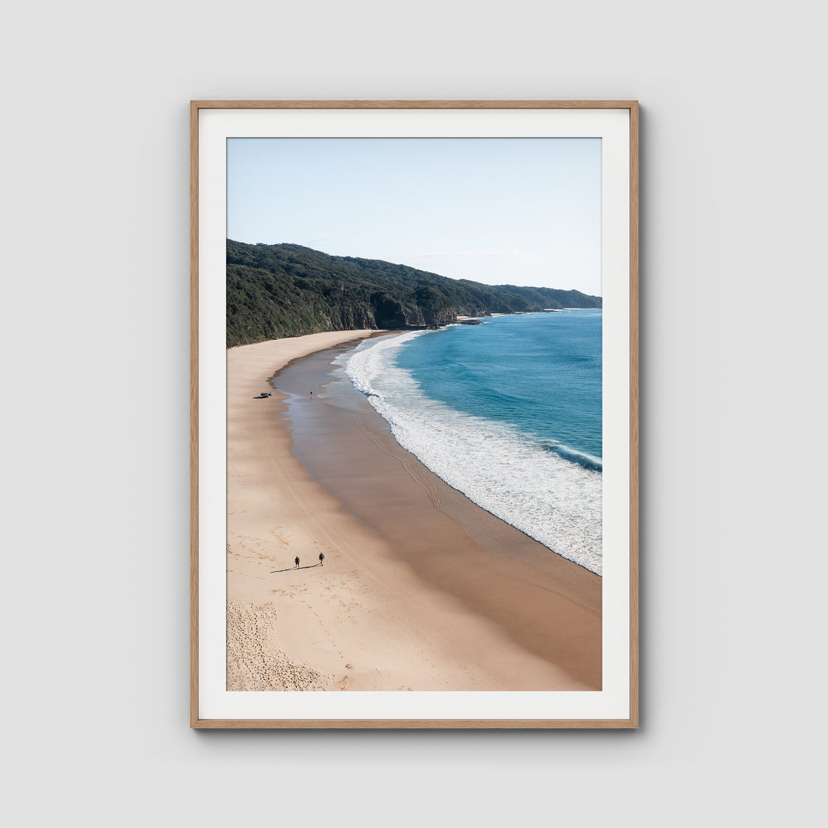 Number One Beach - Seal Rocks - Art Print - Traditional Frame - Raw Oak - Portrait
