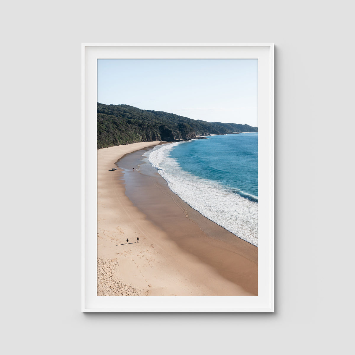 Number One Beach - Seal Rocks - Art Print - Traditional Frame - White - Portrait