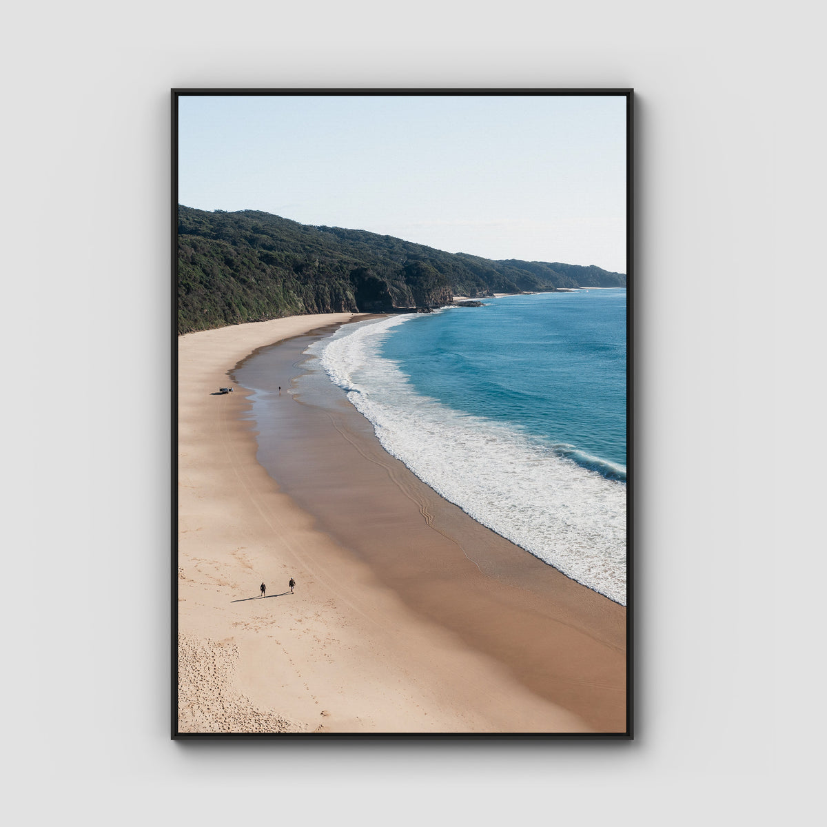 Number One Beach - Seal Rocks - Art Print - Float Frame Canvas - Black - Portrait