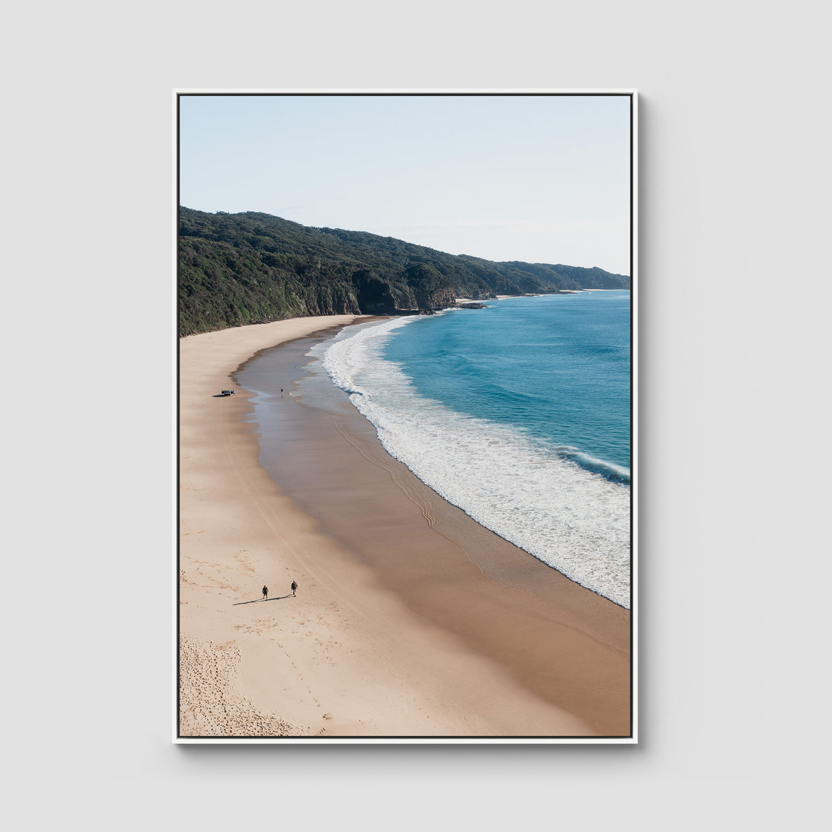Number One Beach - Seal Rocks - Art Print - Float Frame Canvas - White - Portrait