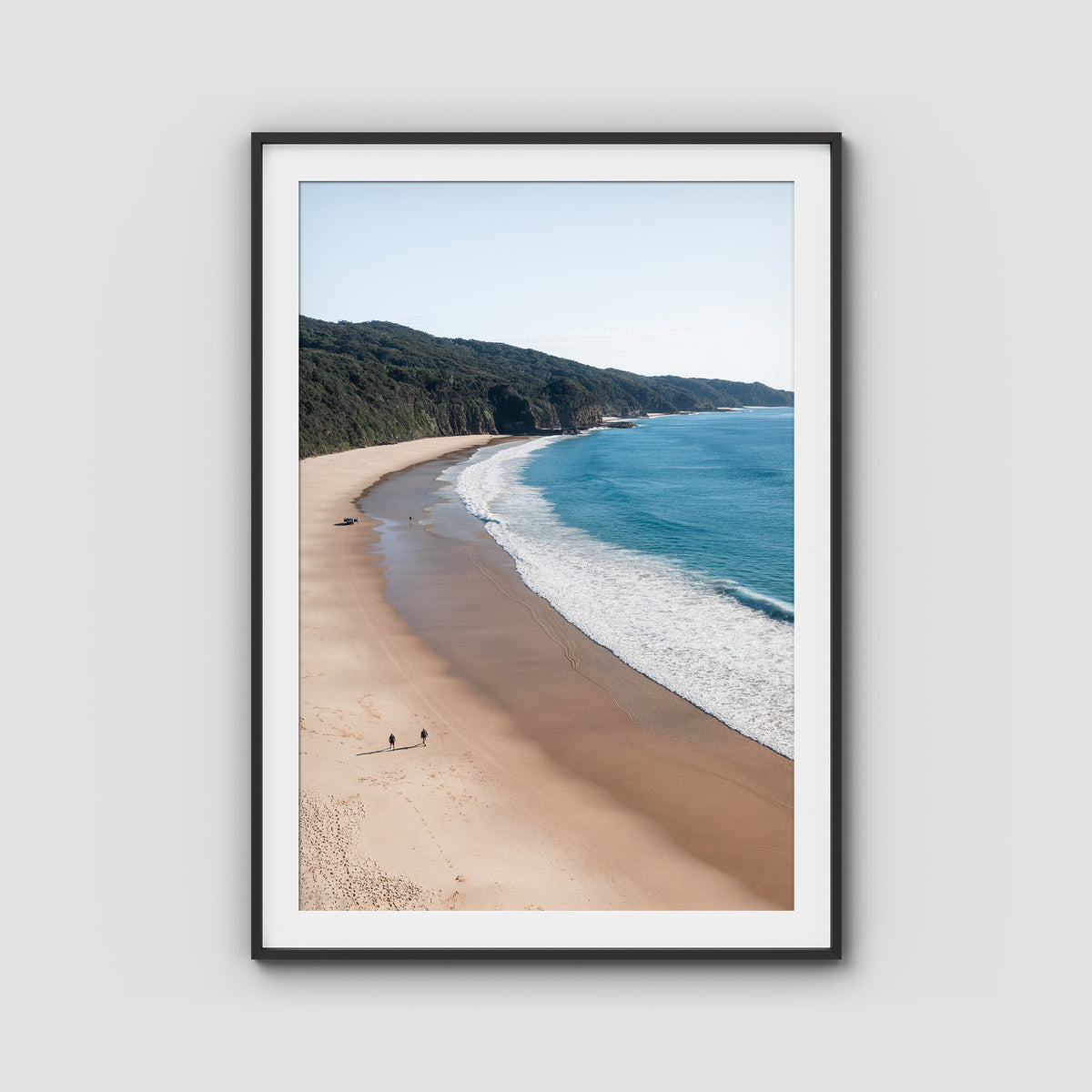 Number One Beach - Seal Rocks - Art Print - Traditional Frame - Black - Portrait