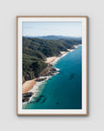 Number One Beach Coastline - Seal Rocks - Art Print - Traditional Frame - Raw Oak - Portrait