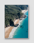 Number One Beach Coastline ii - Seal Rocks - Art Print - Float Frame Canvas - White - Portrait