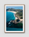 Seal Rocks High Aerial ii - Art Print - Traditional Frame - Raw Oak - Portrait
