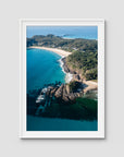 Seal Rocks High Aerial ii - Art Print - Traditional Frame - White - Portrait