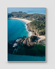Seal Rocks High Aerial ii - Art Print - Float Frame Canvas - White - Portrait