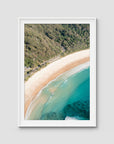 Number One Beach ii - Seal Rocks - Art Print - Traditional Frame - White - Portrait