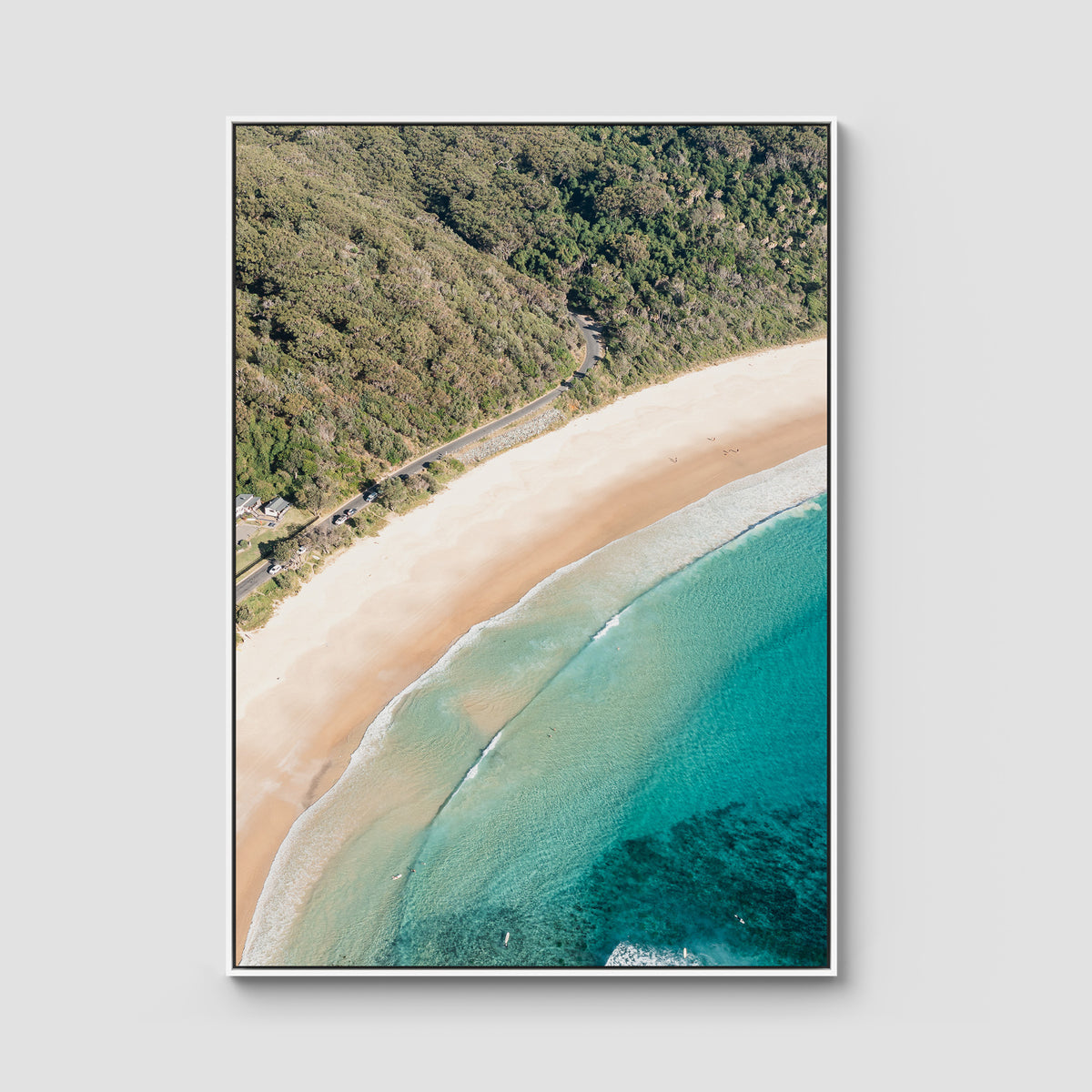 Number One Beach ii - Seal Rocks - Art Print - Float Frame Canvas - White - Portrait