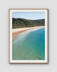 Number One Beach iii - Seal Rocks - Art Print - Traditional Frame - Raw Oak - Portrait