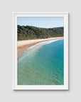 Number One Beach iii - Seal Rocks - Art Print - Traditional Frame - White - Portrait