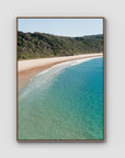 Number One Beach iii - Seal Rocks - Art Print - Float Frame Canvas - Raw Oak - Portrait