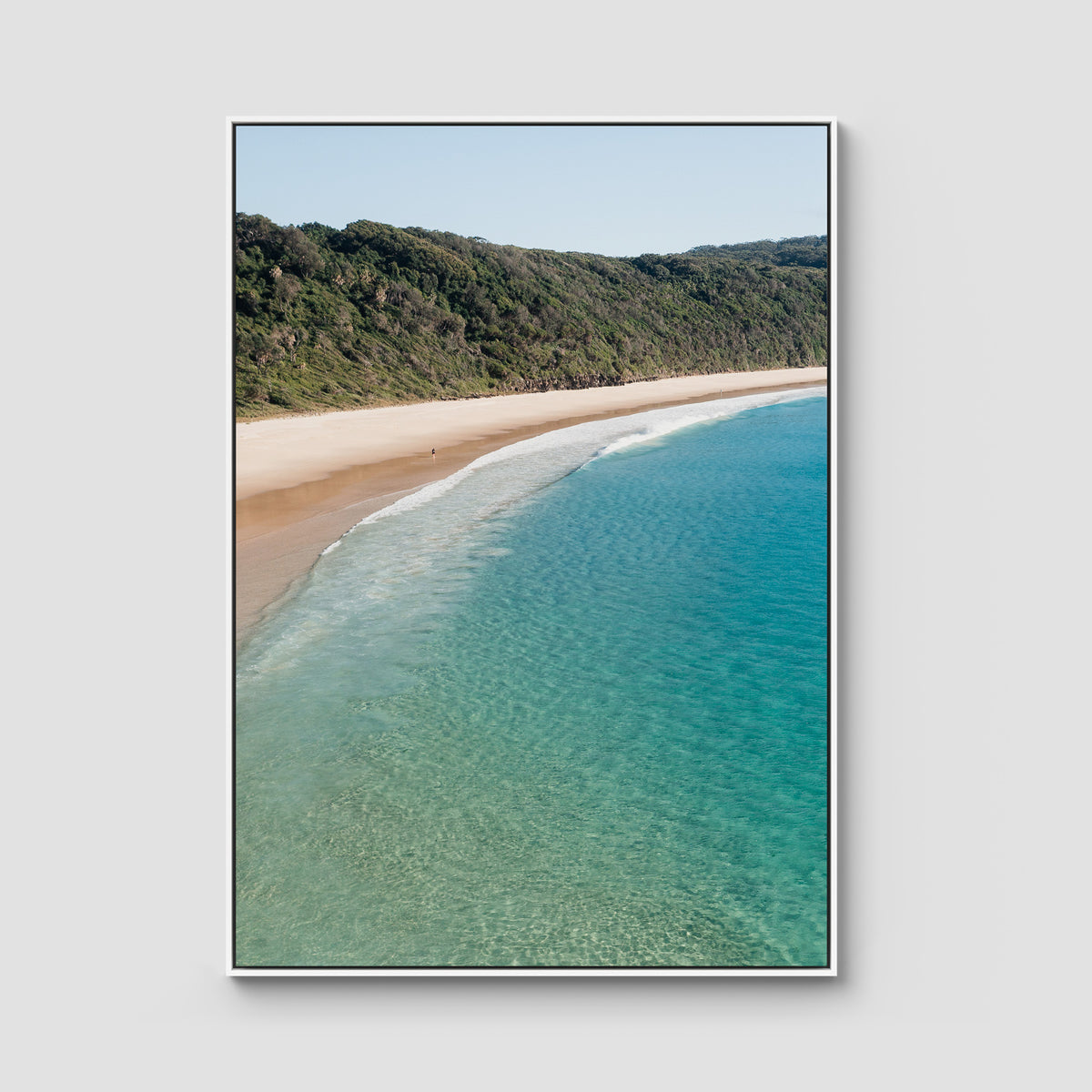Number One Beach iii - Seal Rocks - Art Print - Float Frame Canvas - White - Portrait
