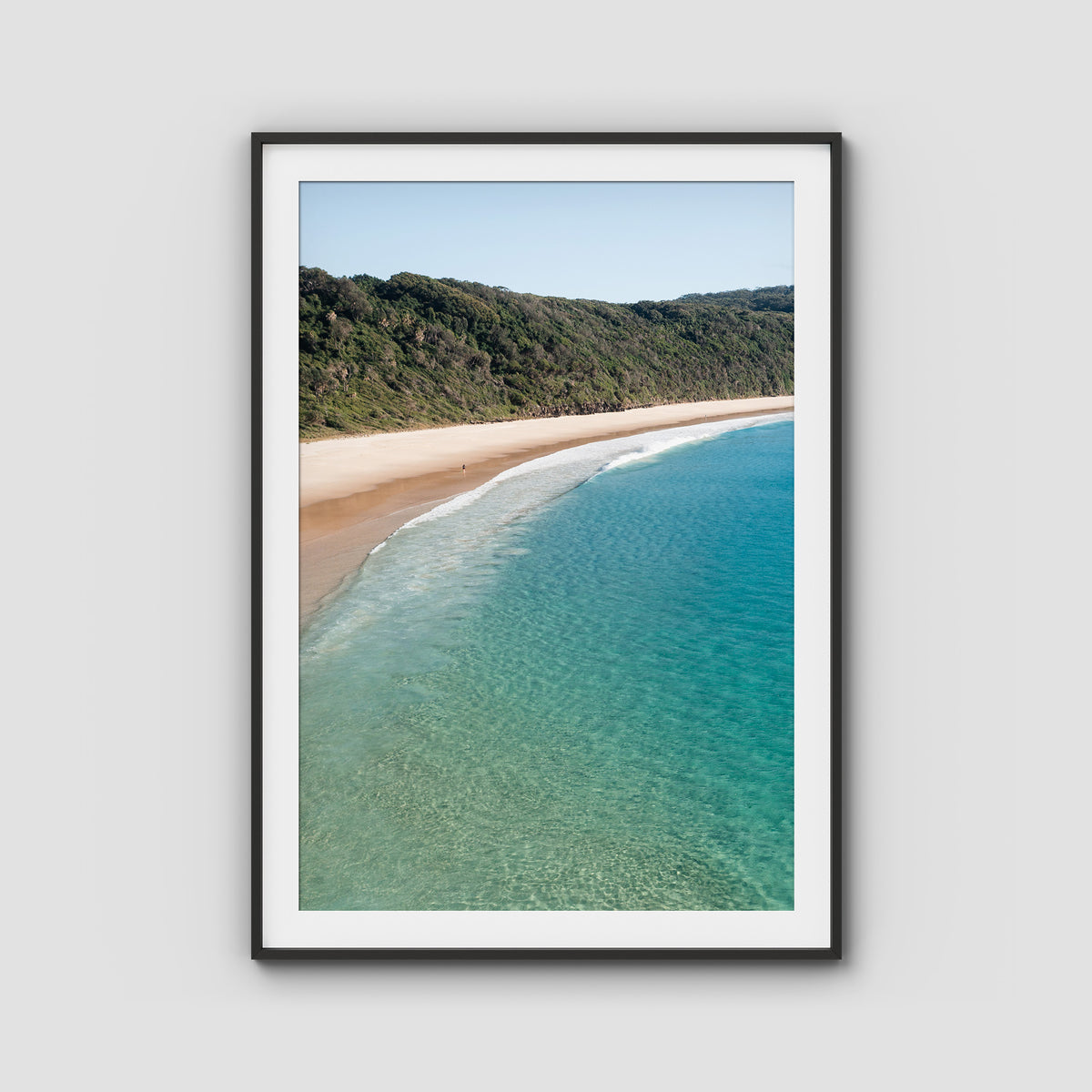 Number One Beach iii - Seal Rocks - Art Print - Traditional Frame - Black - Portrait
