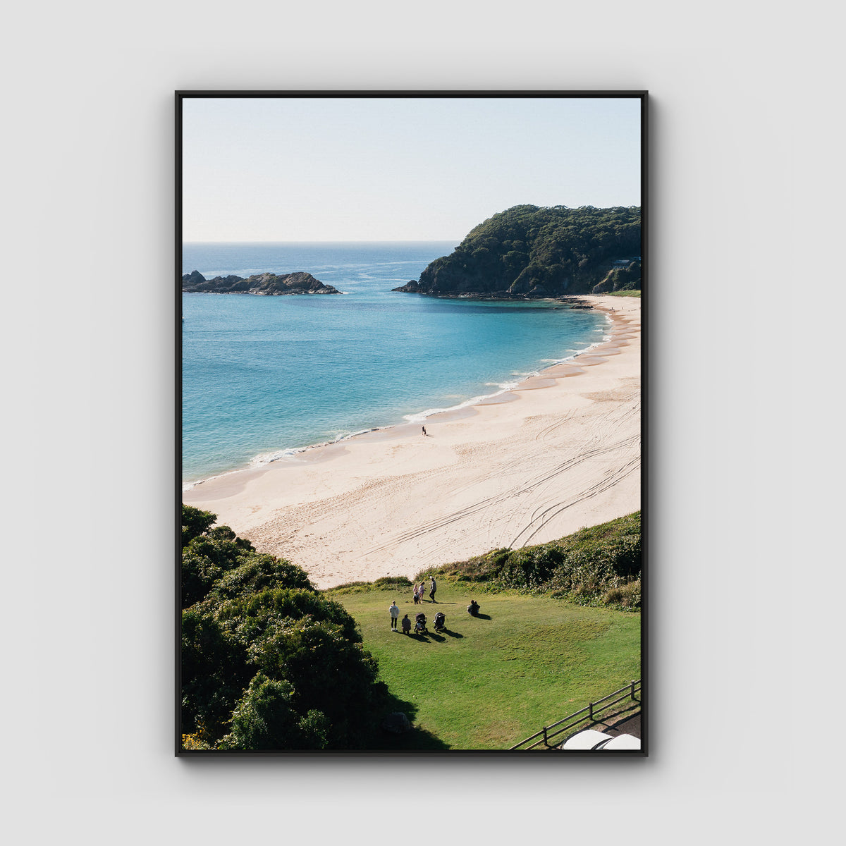Boat Beach Lookout - Seal Rocks - Art Print - Float Frame Canvas - Black - Portrait