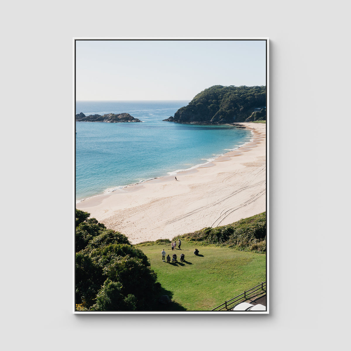 Boat Beach Lookout - Seal Rocks - Art Print - Float Frame Canvas - White - Portrait