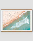 Bondi Beach Top Down - Sydney - Art Print - Traditional Frame - Raw Oak - Landscape