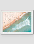 Bondi Beach Top Down - Sydney - Art Print - Traditional Frame - White - Landscape