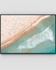 Bondi Beach Top Down - Sydney - Art Print - Float Frame Canvas - Black - Landscape