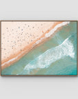 Bondi Beach Top Down - Sydney - Art Print - Float Frame Canvas - Raw Oak - Landscape