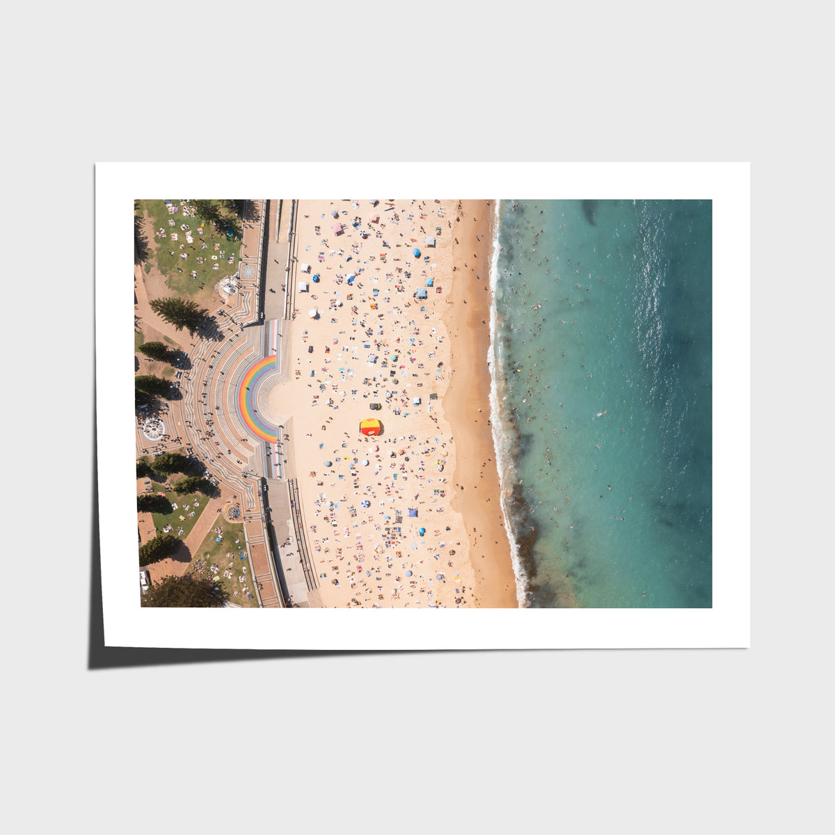 Coogee Beach Aerial – High Altitude Ocean Print - Fine Art Paper - Unframed Print - Landscape