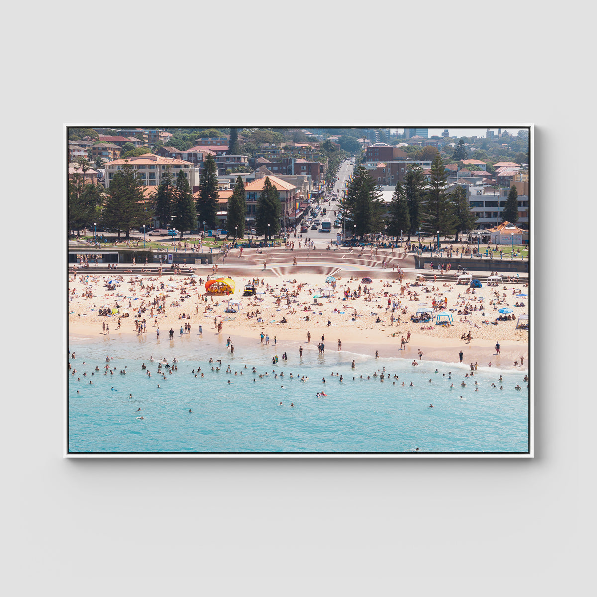 Coogee Beach – Horizon of Motion Print - Float Frame Canvas - White - Landscape