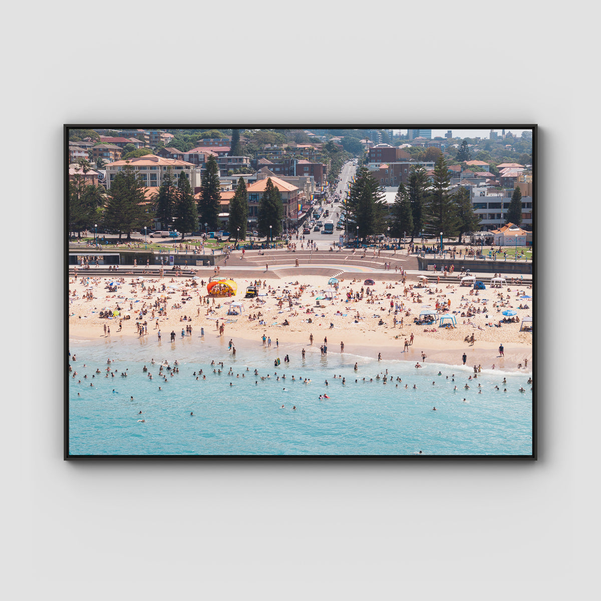 Coogee Beach – Horizon of Motion Print - Float Frame Canvas - Black - Landscape