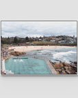 Bronte Baths - Sydney - Art Print - Float Frame Canvas - White - Landscape
