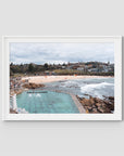 Bronte Baths - Sydney - Art Print - Traditional Frame - White - Landscape