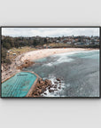 Bronte Baths Aerial ii - Sydney - Art Print - Float Frame Canvas - Black - Landscape