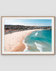 Bondi Beach - Sydney - Art Print - Traditional Frame - Raw Oak - Landscape