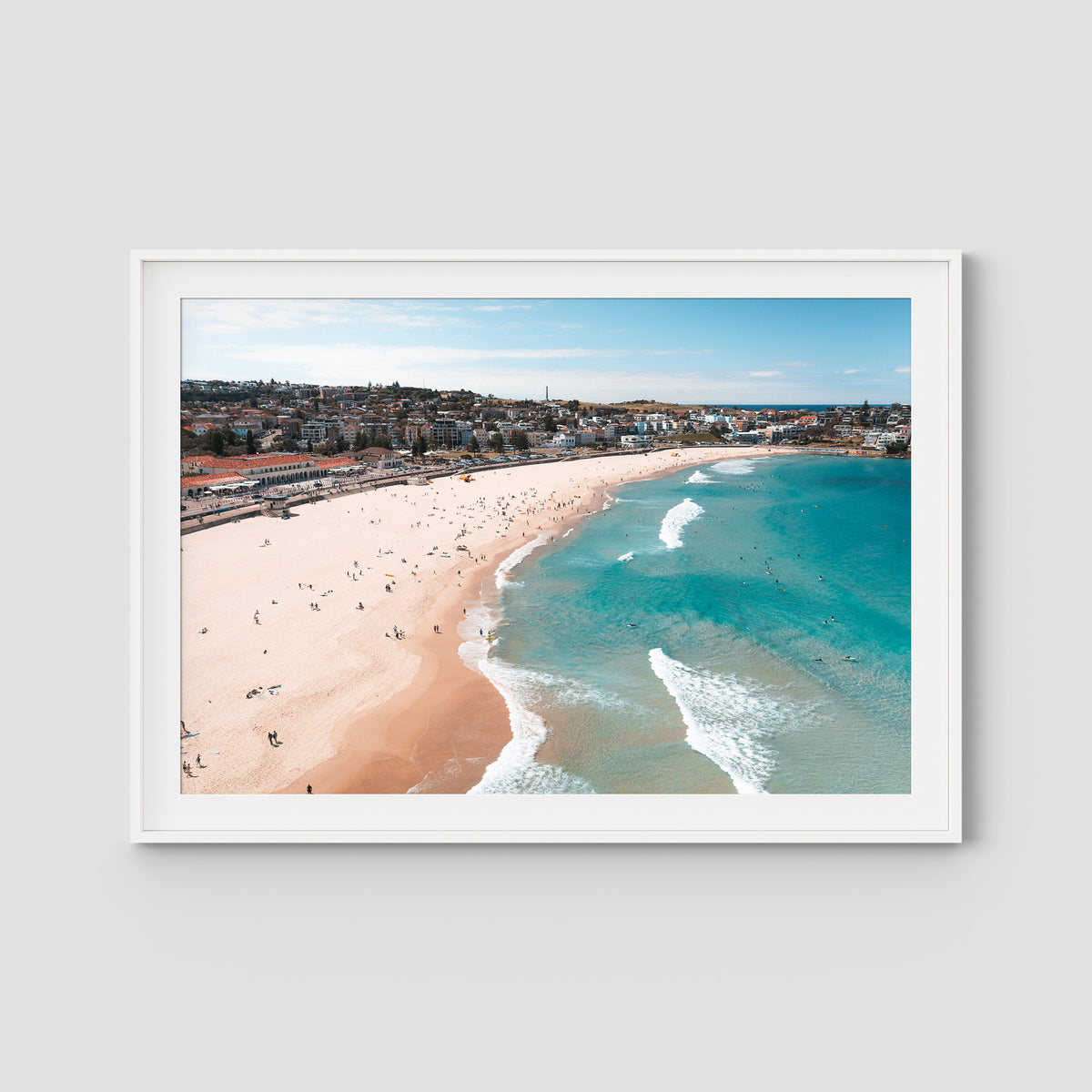 Bondi Beach - Sydney - Art Print - Traditional Frame - White - Landscape