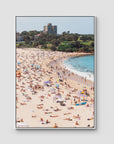 Coogee Beach – Summer in Motion Aerial Print - Float Frame Canvas - White - Portrait