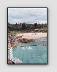Bronte Baths - Sydney - Art Print - Float Frame Canvas - Black - Portrait
