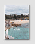 Bronte Baths - Sydney - Art Print - Float Frame Canvas - White - Portrait