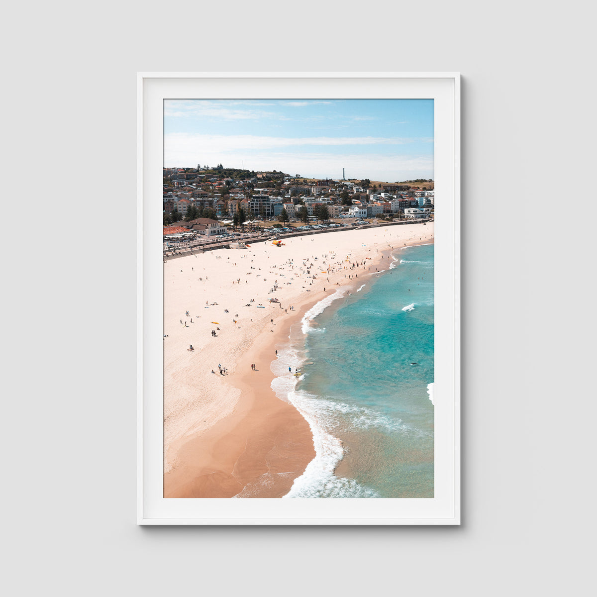 Bondi Beach - Sydney - Art Print - Traditional Frame - White - Portrait