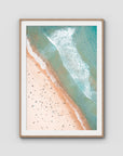 Bondi Beach Top Down - Sydney - Art Print - Traditional Frame - Raw Oak - Portrait