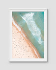 Bondi Beach Top Down - Sydney - Art Print - Traditional Frame - White - Portrait