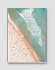Bondi Beach Top Down - Sydney - Art Print - Float Frame Canvas - White - Portrait