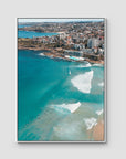 Bondi Beach High Aerial - Sydney - Art Print - Float Frame Canvas - White - Portrait