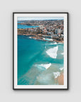Bondi Beach High Aerial - Sydney - Art Print - Traditional Frame - Black - Portrait