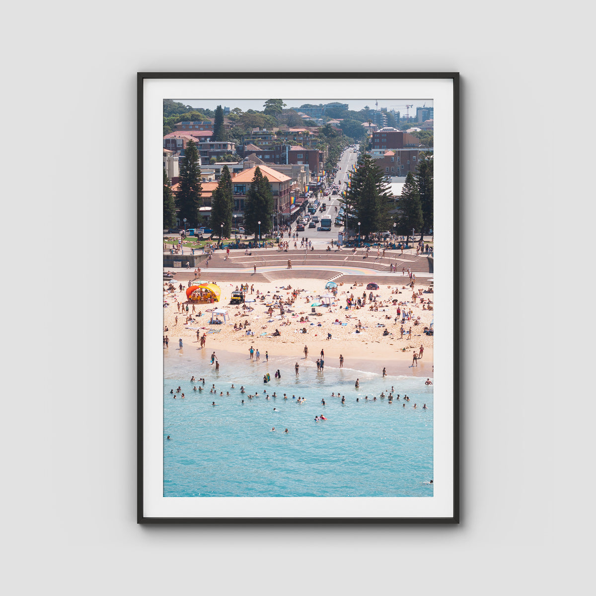 Coogee Beach – Horizon of Motion Print - Traditional Frame - Black - Portrait