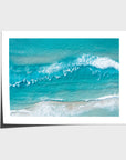 Top-down aerial view of turquoise water and white waves breaking over a sandbank at Surfers Paradise beach, Gold Coast