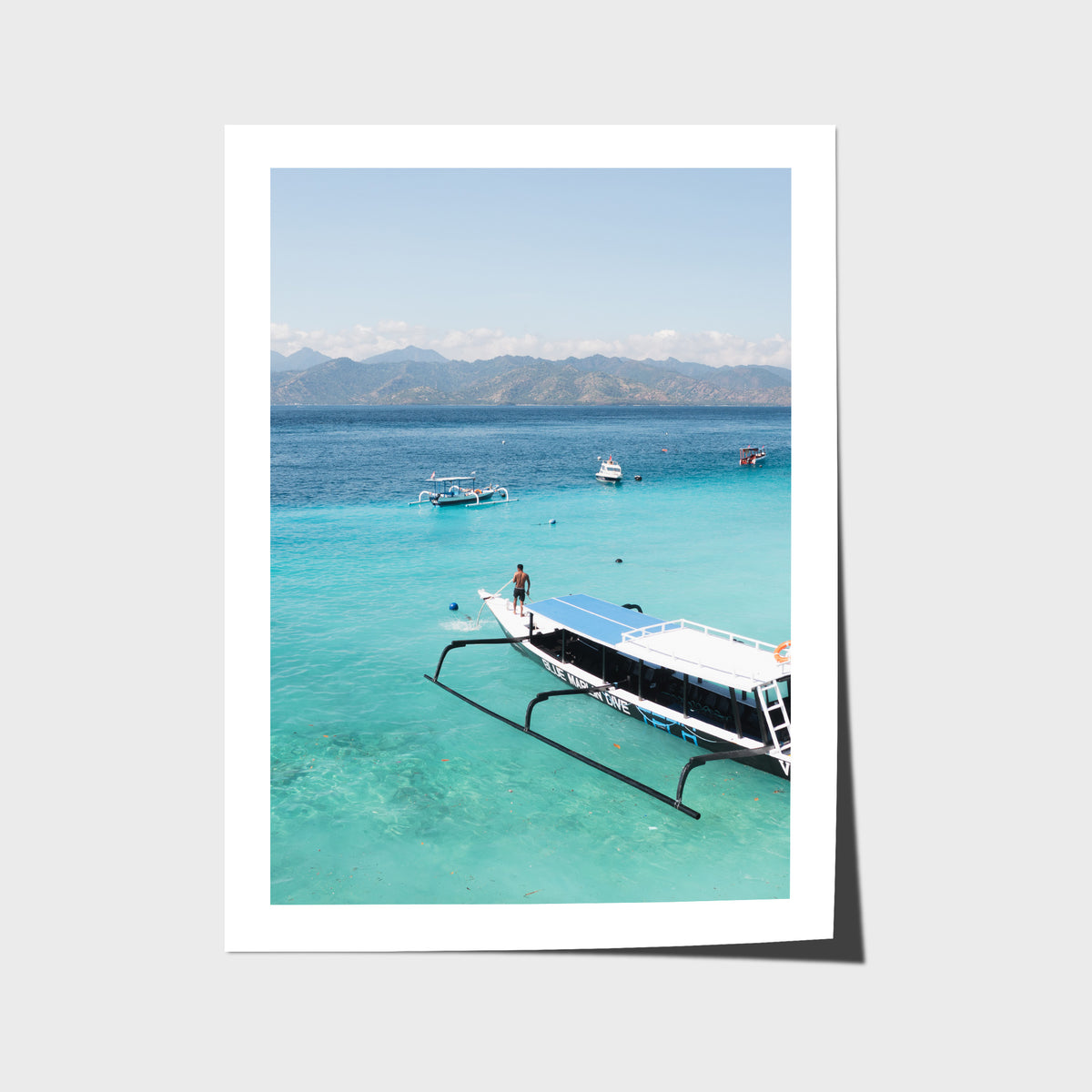 Gili T Longboat - Art Print - Fine Art Paper - Unframed Print - Portrait
